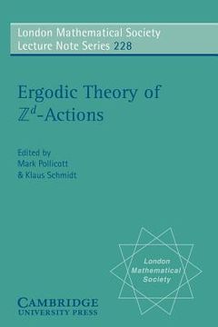 portada Ergodic Theory and zd Actions Paperback (London Mathematical Society Lecture Note Series) (en Inglés)