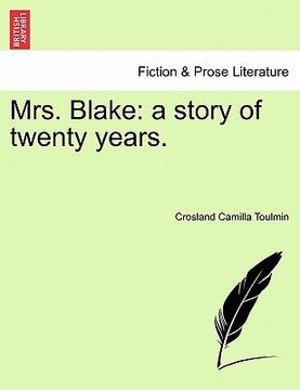 portada mrs. blake: a story of twenty years. (en Inglés)