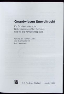 portada Grundwissen Umweltrecht de Sã¼Ss(Springer Verlag Gmbh) (en Alemán)