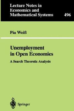 portada unemployment in open economies: a search theoretic analysis (en Inglés)