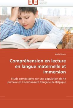 portada Comprehension En Lecture En Langue Maternelle Et Immersion