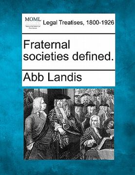 portada fraternal societies defined. (en Inglés)