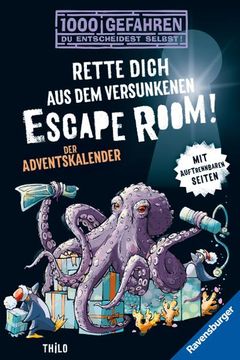 portada 1000 Gefahren: Der Adventskalender - Rette Dich aus dem Versunkenen Escape Room! (en Alemán)