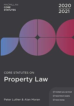 portada Core Statutes on Property law 2020-21 (Macmillan Core Statutes) 