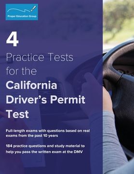 portada 4 Practice Tests for the California Driver's Permit Test: 184 Practice Questions and Study Materials 