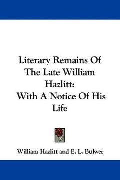portada literary remains of the late william haz