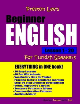 portada Preston Lee's Beginner English Lesson 1 - 20 For Turkish Speakers (en Inglés)