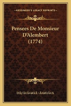 portada Pensees De Monsieur D'Alembert (1774) (in French)