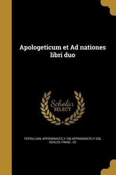 portada Apologeticum et Ad nationes libri duo (en Italiano)