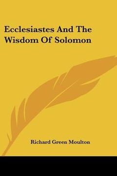 portada ecclesiastes and the wisdom of solomon