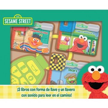 portada De Viaje con Elmo y sus Amigos / Plaza Sesamo / pd. (3 Libros + Llavero)
