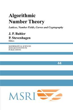 portada Algorithmic Number Theory Paperback (Mathematical Sciences Research Institute Publications) (en Inglés)