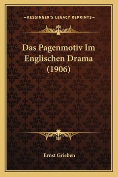 portada Das Pagenmotiv Im Englischen Drama (1906) (en Alemán)