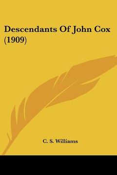 portada descendants of john cox (1909)