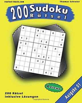 portada 200 leichte Zahlen-Sudoku 01: 200 leichte 9x9 Sudoku mit Lösungen, Ausgabe 01: Volume 1 (200 Sudoku Rätsel Leicht)