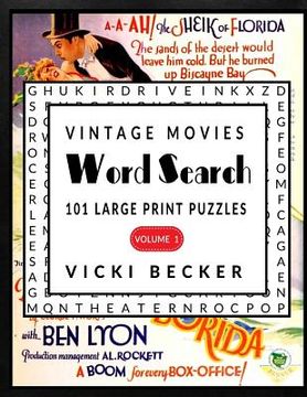 portada Vintage Movies Word Search: 101 Large Print Puzzles (en Inglés)