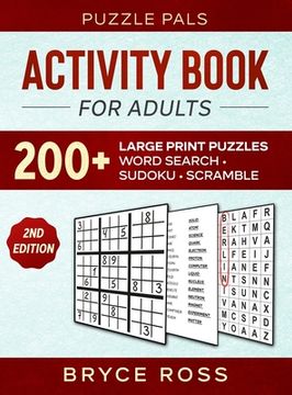 portada Activity Book For Adults: 200+ Large Print Sudoku, Word Search, and Word Scramble Puzzles (in English)