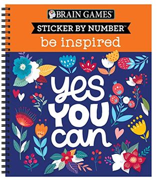 portada Brain Games - Sticker by Number: Be Inspired - 2 Books in 1 (en Inglés)