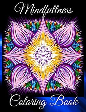portada Mindfullness Coloring Book: Therapy art Relaxing for men and Women With Horses, Flowers and Trees. Anti-Stress Relieving Mandalas Patterns (in English)