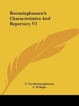 portada boenninghausen's characteristics and repertory v1 (en Inglés)