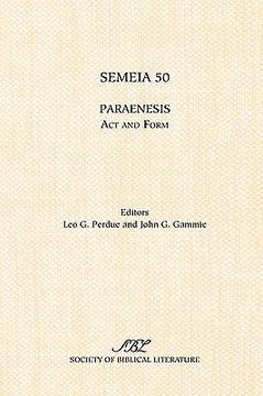 portada semeia 50: paraenesis: act and form (en Inglés)