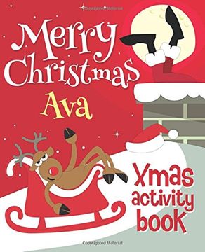 portada Merry Christmas Ava - Xmas Activity Book: (Personalized Children's Activity Book)