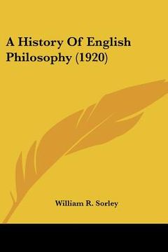 portada a history of english philosophy (1920) (en Inglés)