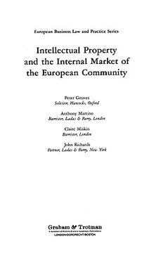portada intellectual property and the internal market of the european community: (en Inglés)