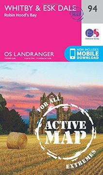 portada Ordnance Survey Landranger Active 94 Whitby, esk Dale & Robin Hood's bay map With Digital Version (en Inglés)