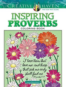 portada Creative Haven Inspiring Proverbs Coloring Book (Creative Haven Coloring Book) (en Inglés)