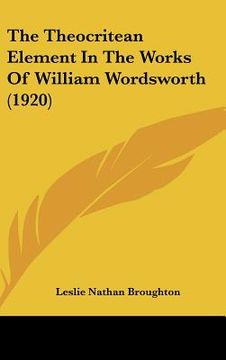 portada the theocritean element in the works of william wordsworth (1920) (in English)