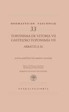 portada Gasteizko Toponimia Vii: Arratzua iii (in Spanish)