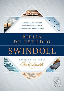 portada Biblia de Estudio Swindoll Ntv, Tapa Dura, Azul: Nueva Traducción Viviente, Azul