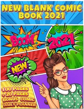 portada Blank Comic Book: Write And Draw Your Own Comics With Inspiration Effects And 3-7 Action Panel Layouts - 100 Pages + Bonus 20 Pages Comi 