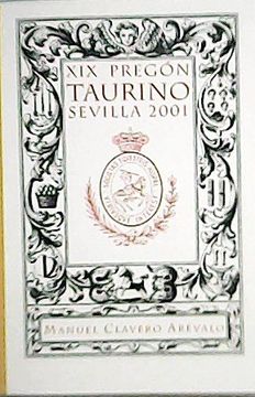 portada Xix Pregón Taurino Sevilla 20001.