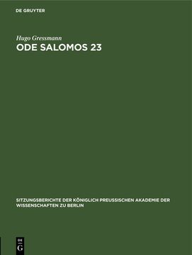 portada Ode Salomos 23 (German Edition) [Hardcover ] (en Alemán)