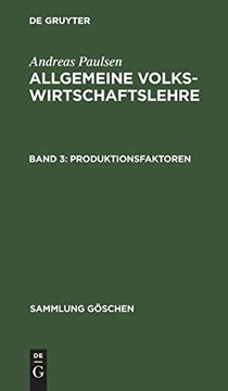 portada Produktionsfaktoren (Sammlung gã Â¶Schen, 1171/1171A) (German Edition) [Hardcover ] (in German)