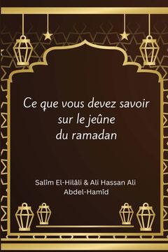 portada ce que vous devez savoir sur le jeûne du ramadan (en Francés)