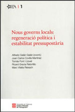 portada Nous Governs Locals: Regeneracio Politica i Estabilitat Pressupostaria. 