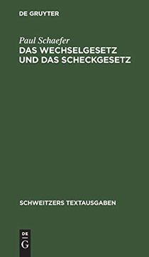 portada Das Wechselgesetz und das Scheckgesetz (Schweitzers Textausgaben) (German Edition) (in German)