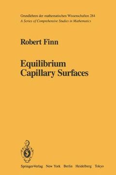 portada equilibrium capillary surfaces (en Inglés)