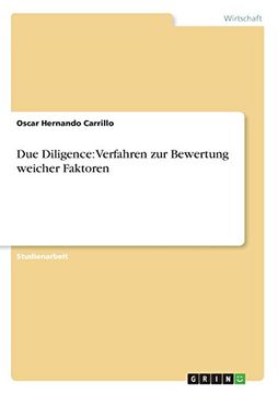 portada Due Diligence: Verfahren zur Bewertung Weicher Faktoren (German Edition)