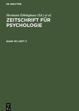 portada Zeitschrift für Psychologie, Band 197, Heft 2, Zeitschrift für Psychologie Band 197, Heft 2 