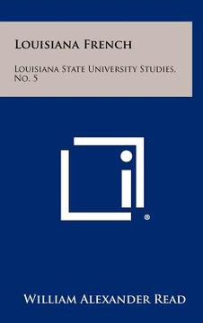 portada louisiana french: louisiana state university studies, no. 5