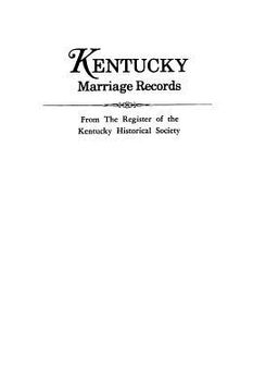 portada kentucky marriage records, from the register of the kentucky historical society (en Inglés)
