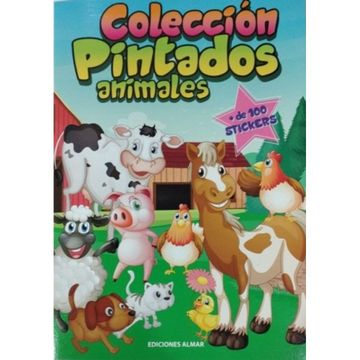 portada ANIMALES + DE 100 STICKERS - COLECCION PINTADOS