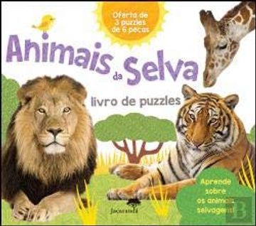 Animais da Selva Livro de Puzzles (en Portugués)
