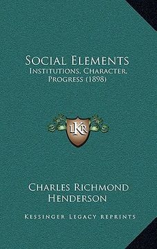 portada social elements: institutions, character, progress (1898) (in English)