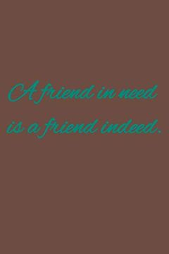 portada A Friend in Need is a Friend Indeed. American Proverbs (en Inglés)