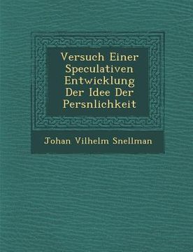 portada Versuch Einer Speculativen Entwicklung Der Idee Der Pers�nlichkeit (en Alemán)